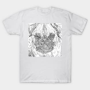 ANGRY PUG pencil portrait T-Shirt